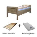 Actie 1 - Seniorenbed met vlakke bodem en matras - Blank eik, Huis en Inrichting, Slaapkamer | Bedden