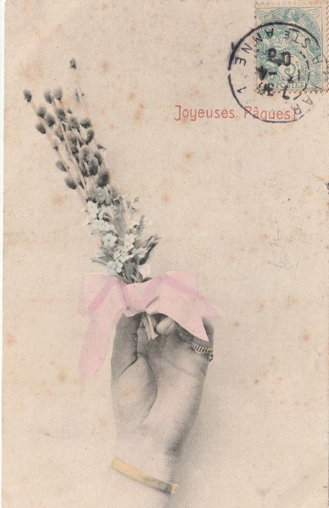 MEISJE HAND BLOEM UIT 1906 ZEER MOOIE OUDE KAART KH971, Verzamelen, Ansichtkaarten | Themakaarten, Gelopen, Voor 1920, Overige thema's