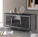 Commode-Dressoir Silver hoogglans Antraciet gratis led lamp, Ophalen of Verzenden, Nieuw, 50 tot 70 cm