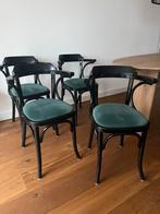 4x vintage caféstoelen, Ophalen, Bistro, Gebruikt, Zwart