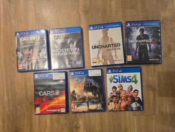 7 PS4 games. playstation 4 (SIMS 4, COD, Uncharted) beschikbaar voor biedingen