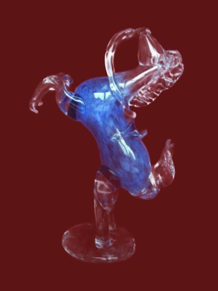 Prachtig paard in aparte stijgerende houding Murano., Antiek en Kunst, Antiek | Glas en Kristal, Ophalen