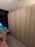 Ikea Pax kledingkast, houtkleurig met schuifdeuren, Ophalen, Gebruikt, 200 cm of meer, Hout