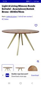 Ronde tafel Acaciahout, Huis en Inrichting, Tafels | Eettafels, Ophalen, Gebruikt, Rond, Vijf personen of meer