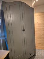 Grijze kledingkast met deuren en lade, Huis en Inrichting, Kasten | Kledingkasten, Overige materialen, Gebruikt, 100 tot 150 cm