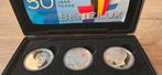 Zilveren Benelux set Nederland/België/Luxemburg proof, Setje, Koningin Beatrix, Zilver, Ophalen of Verzenden