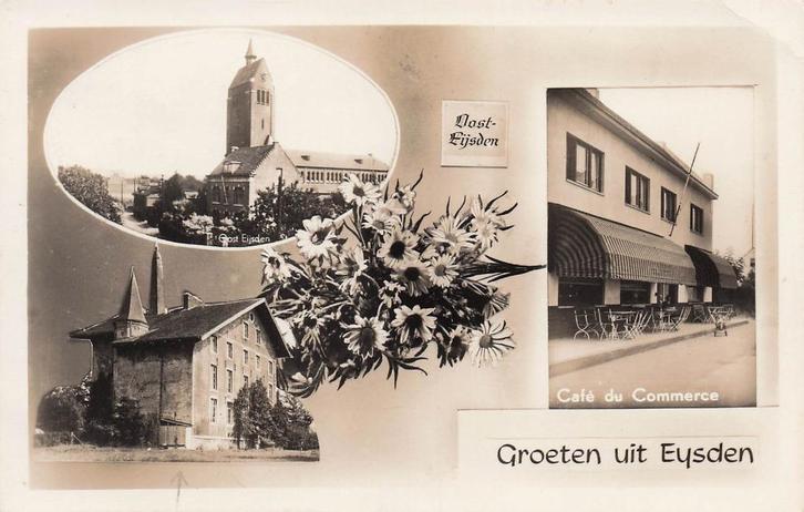 U979 Eysden Groeten uit 3 luik - uitg simons -, Verzamelen, Ansichtkaarten | Nederland, Gelopen, Limburg, 1920 tot 1940, Ophalen of Verzenden