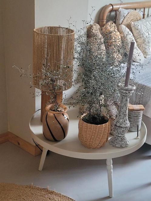Salon bijzet tafeltje, Huis en Inrichting, Tafels | Bijzettafels, Zo goed als nieuw, Rond, 45 tot 60 cm, Minder dan 55 cm, Hout
