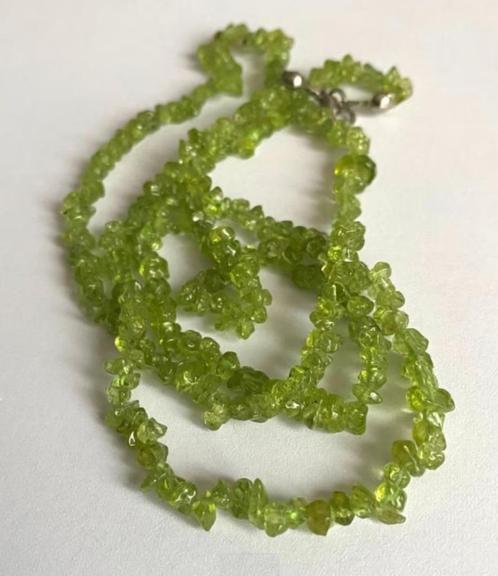 Prachtige peridoot peridot ketting, Sieraden, Tassen en Uiterlijk, Kettingen, Zo goed als nieuw, Steen of Mineraal, Met edelsteen