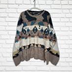 Vintage Trui Mt 50 (IT) Bruin Wit Gebreid Retro Noorse Print, Kleding | Heren, Truien en Vesten, Bruin, Vintage, Monello, Gedragen
