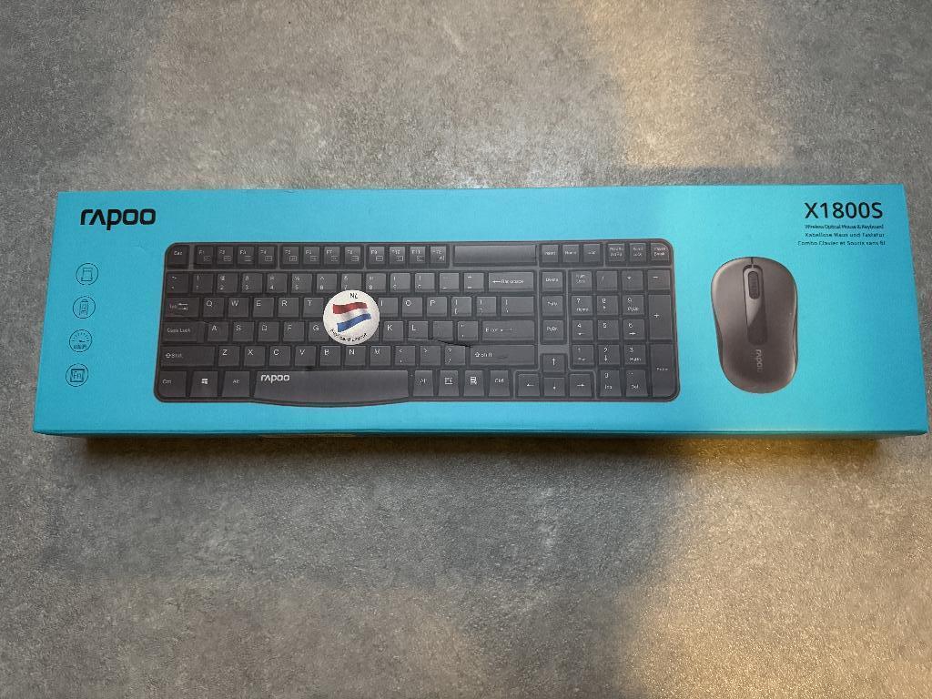 Rapoo X1800S toetsenbord en muis, NL, Nieuw, Ophalen of Verzenden, Draadloos, Qwerty