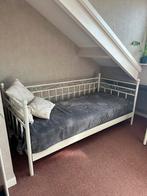 Stalen eenpersoons bed 200x90, Huis en Inrichting, Slaapkamer | Bedden, 90 cm, Eenpersoons, Metaal, Wit