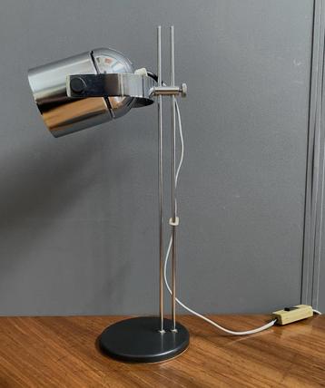 70 jaren Tafel lamp Lidokov chroom zwart metalen ronde voet beschikbaar voor biedingen