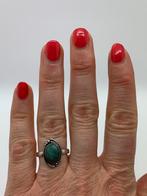 T16 Prachtige zilveren malachiet ring maat 17,75, Sieraden, Tassen en Uiterlijk, Ringen, Ophalen of Verzenden, X, Met edelsteen