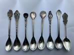 Assortiment van 7 verschillende verzilverde lepeltjes, Antiek en Kunst, Ophalen of Verzenden