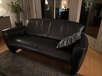 Jori Design Leren Bank - Donkerblauw, Huis en Inrichting, Banken | Bankstellen, Gebruikt, Driepersoons, Ophalen of Verzenden, Rechte bank