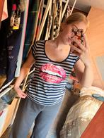 Gestreept T-shirt met opdruk met glitters in maat L, Kleding | Dames, T-shirts, Silver Creek, Blauw, Maat 42/44 (L), Ophalen of Verzenden