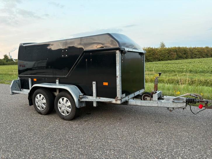 FABRIEKS TANDEMASSER MET FLEXIBELE  POLYESTER KAP, Auto diversen, Aanhangers en Bagagewagens, Gebruikt, Ophalen