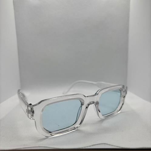 Trendy Zonnebril –blauw Glas Transparant Rechthoekig Montuur, Sieraden, Tassen en Uiterlijk, Zonnebrillen en Brillen | Dames, Zo goed als nieuw