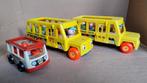 2x vintage Fisher Price Schoolbus 1965 en minibus 1969, Ophalen of Verzenden