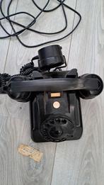 Vintage Zwarte Telefoon met Draaischijf, Telecommunicatie, Vaste telefoons | Niet Draadloos, Ophalen of Verzenden, Gebruikt, Met draaischijf
