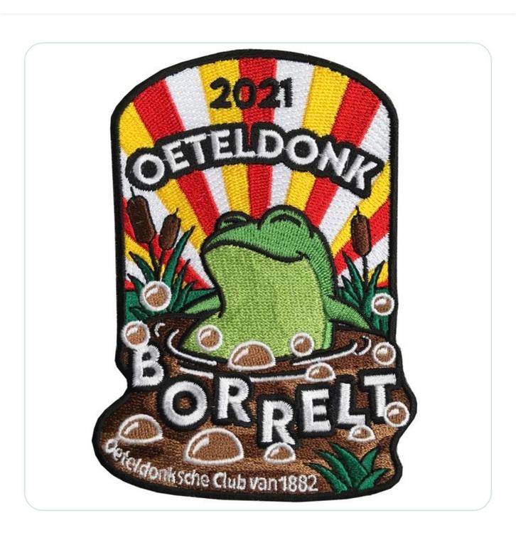 GEVRAAGD: Oeteldonk jaarembleem klein 2021, 2022, 2025, Hobby en Vrije tijd, Kledingapplicaties en Hotfix, Ophalen