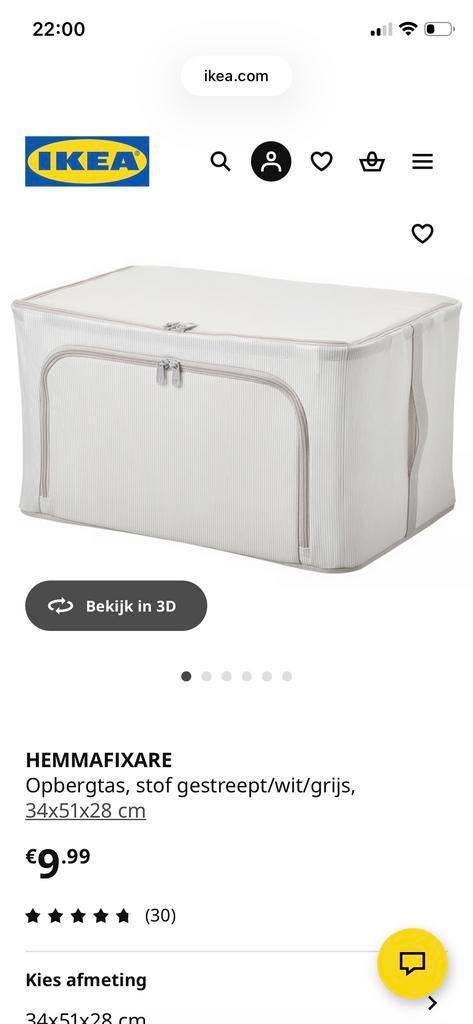 IKEA Hemmafixare opbergtassen (8 stuks) Nieuw!, Huis en Inrichting, Woonaccessoires | Kisten, Nieuw, Minder dan 50 cm, Kunststof