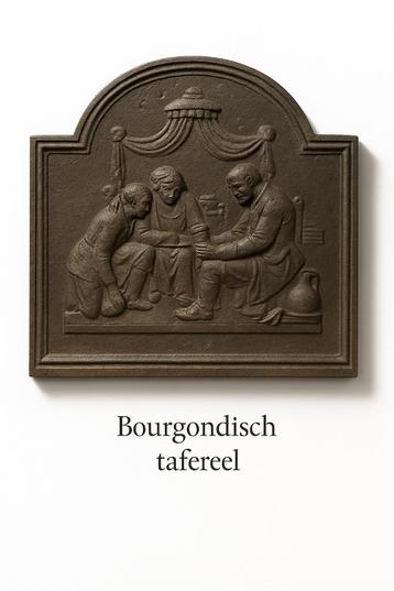 Haardplaat " Bourgondisch tafereel "  beschikbaar voor biedingen