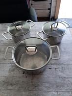 3 VIVO Pannen, Huis en Inrichting, Keuken | Potten en Pannen, Ophalen, Rvs, Pannenset