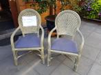 STOELEN RIET, Ophalen, Gebruikt, Blauw, Riet of Rotan