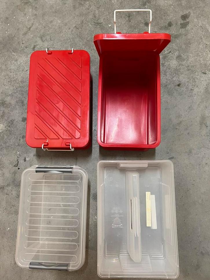 Handige opbergboxen met deksel en vouwkratten, Huis en Inrichting, Overige Huis en Inrichting, Gebruikt, Ophalen