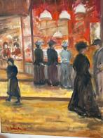Gezellig winkelen in de jaren 20., Antiek en Kunst, Kunst | Schilderijen | Klassiek, Ophalen of Verzenden