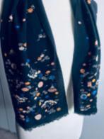 antiek zwart sjaaltje met oosters motief 108x26, Antiek en Kunst, Ophalen of Verzenden, Dames, Alpinestars