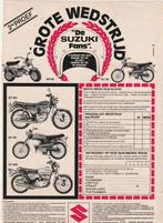 Retro reclame 1975 Suzuki brommer AC50 GT550 GT125 RV50, Verzenden, Overige typen