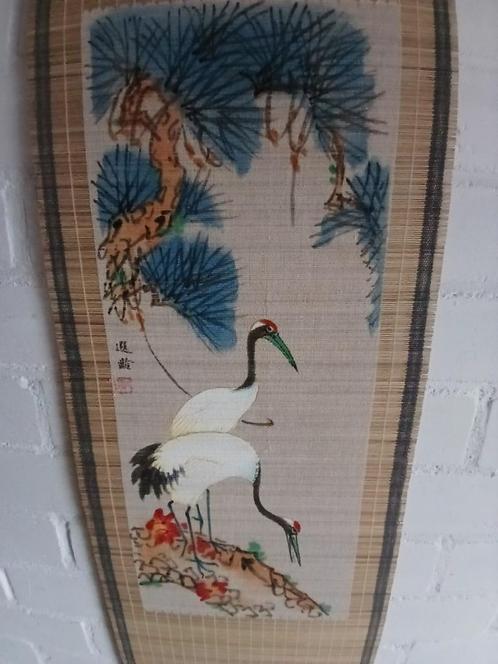 Japan traditional kakejiku kraanvogel wanddecoratie tsuru, Antiek en Kunst, Antiek | Kleding en Accessoires, Ophalen of Verzenden