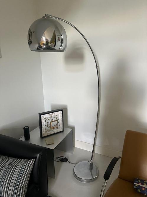 Booglamp chroom (nieuwprijs €575,-), Huis en Inrichting, Lampen | Vloerlampen, Zo goed als nieuw, 150 tot 200 cm, Metaal, Ophalen