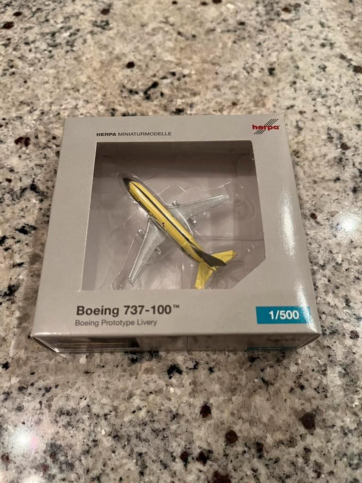 Herpa wings 1/500 Boeing 737-100 “prototype”, Verzamelen, Luchtvaart en Vliegtuigspotten, Zo goed als nieuw, Schaalmodel, Ophalen of Verzenden