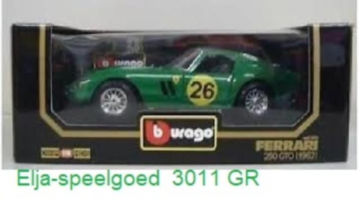 Bburago Ferrari 1:18 250 GTO 1962 kleur groen / wit. 3011, Hobby en Vrije tijd, Modelauto's | 1:18, Nieuw, Bburago, Ophalen of Verzenden