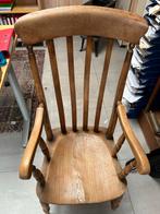 Antieke Houten Stoel met Armleuningen, Huis en Inrichting, Stoelen, Ophalen, Gebruikt, Bruin, Eén