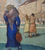 Dames aan de wandel op een zonnige dag, Antiek en Kunst, Kunst | Schilderijen | Klassiek, Ophalen of Verzenden