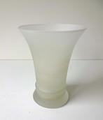 Glazen vaas wit met mat oppervlak en wijde hals 3614-g, Ophalen of Verzenden