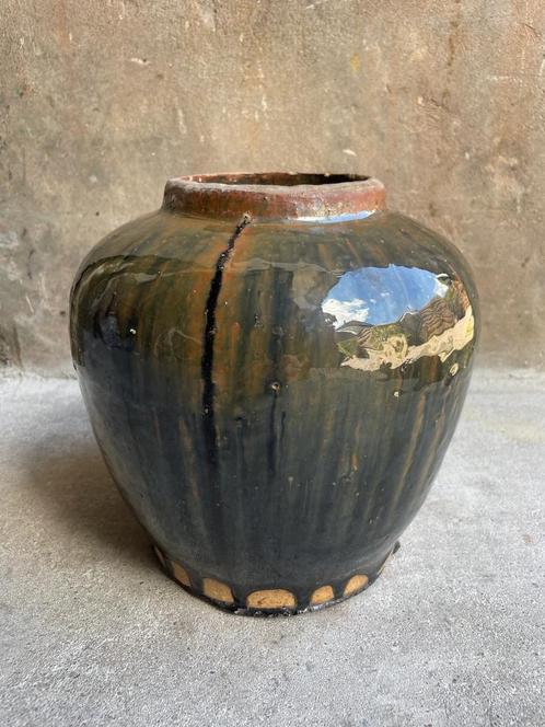 Geglazuurde ceramische pot, vaas, Huis en Inrichting, Woonaccessoires | Vazen, Nieuw, Overige kleuren, Minder dan 50 cm, Aardewerk of Porselein