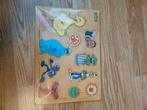 Houten inlegpuzzel met knopjes sesamstraat, Kinderen en Baby's, Ophalen of Verzenden, Zo goed als nieuw