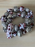Armband dubbele kralen zilverkleurig., Ophalen of Verzenden, Zo goed als nieuw, Zilver, Overige materialen