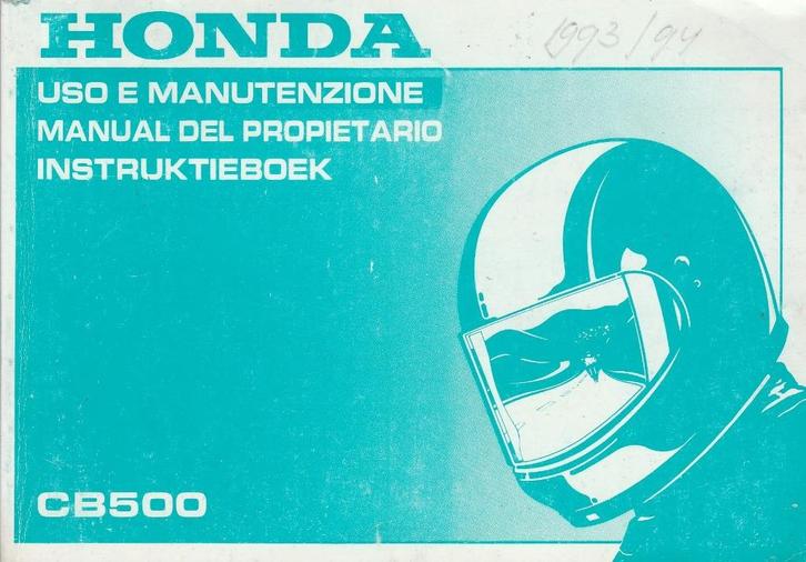 Honda CB500 instruktieboek (4094z), Motoren, Handleidingen en Instructieboekjes, Honda, Ophalen of Verzenden