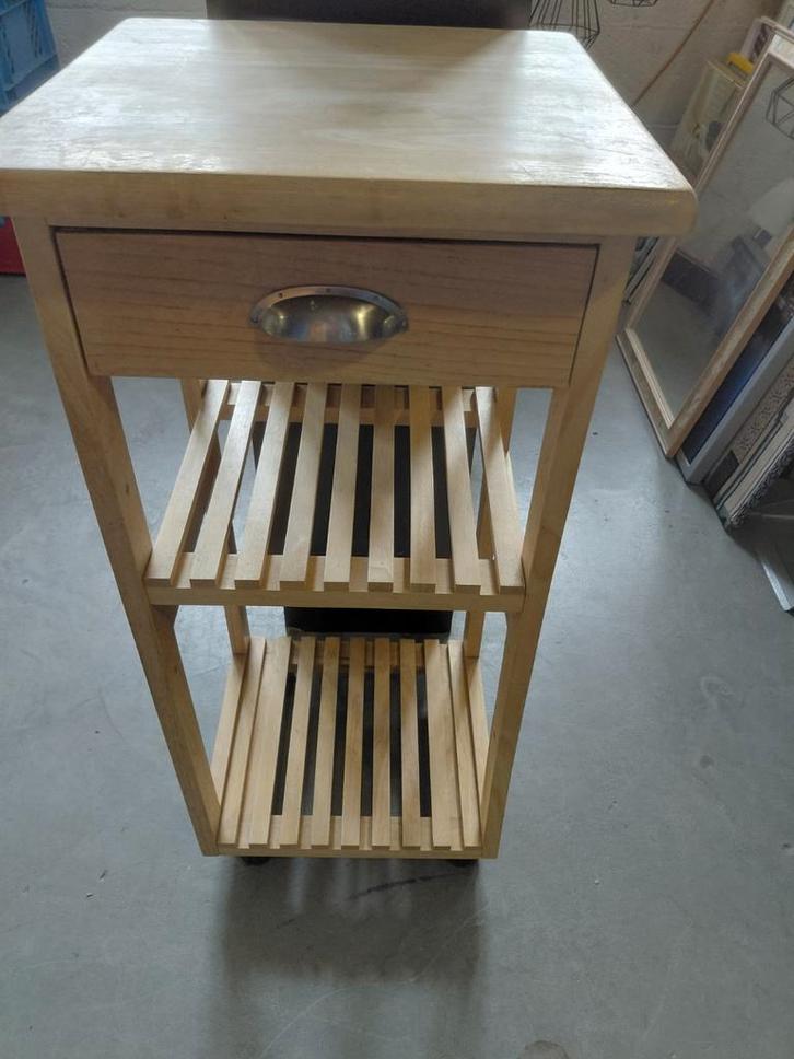 Leuk Kamertafeltje, Huis en Inrichting, Tafels | Bijzettafels, Gebruikt, Vierkant, 45 tot 60 cm, Minder dan 55 cm, Hout, Ophalen