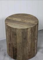 Robuuste houten tafel rond hout stoer sober landelijk, Zo goed als nieuw, Ophalen