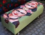 groen bankje met kahloo-applicatie, Ophalen, Frida Kahloo, print, hocker, Overige maten, Minder dan 75 cm