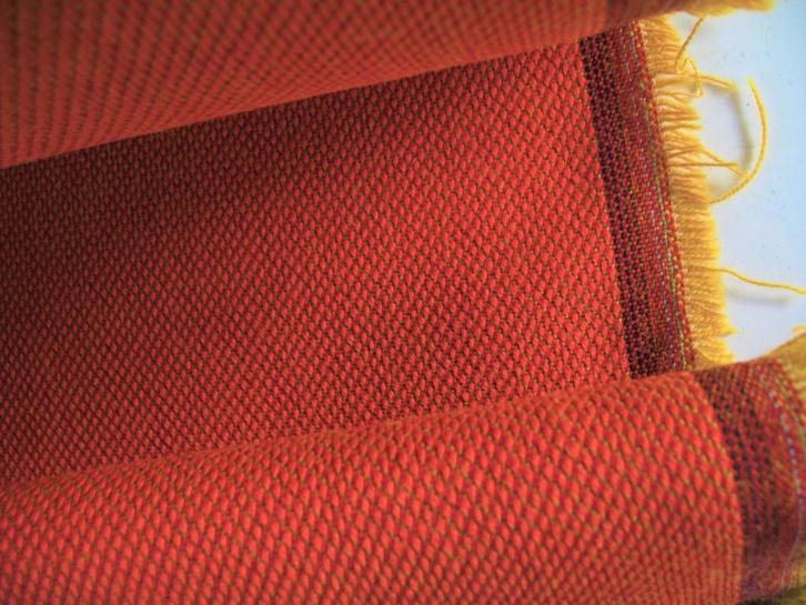 Kvadrat Steelcut Trio 3 533; oranje + okergeel meubelstof, Hobby en Vrije tijd, Stoffen en Lappen, Nieuw, Wol, 120 cm of meer