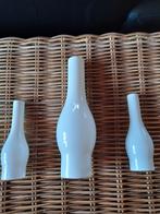 Lampenglazen melkwit 3 stuks voor olielamp, Ophalen of Verzenden, Zo goed als nieuw, Rond, Minder dan 25 cm